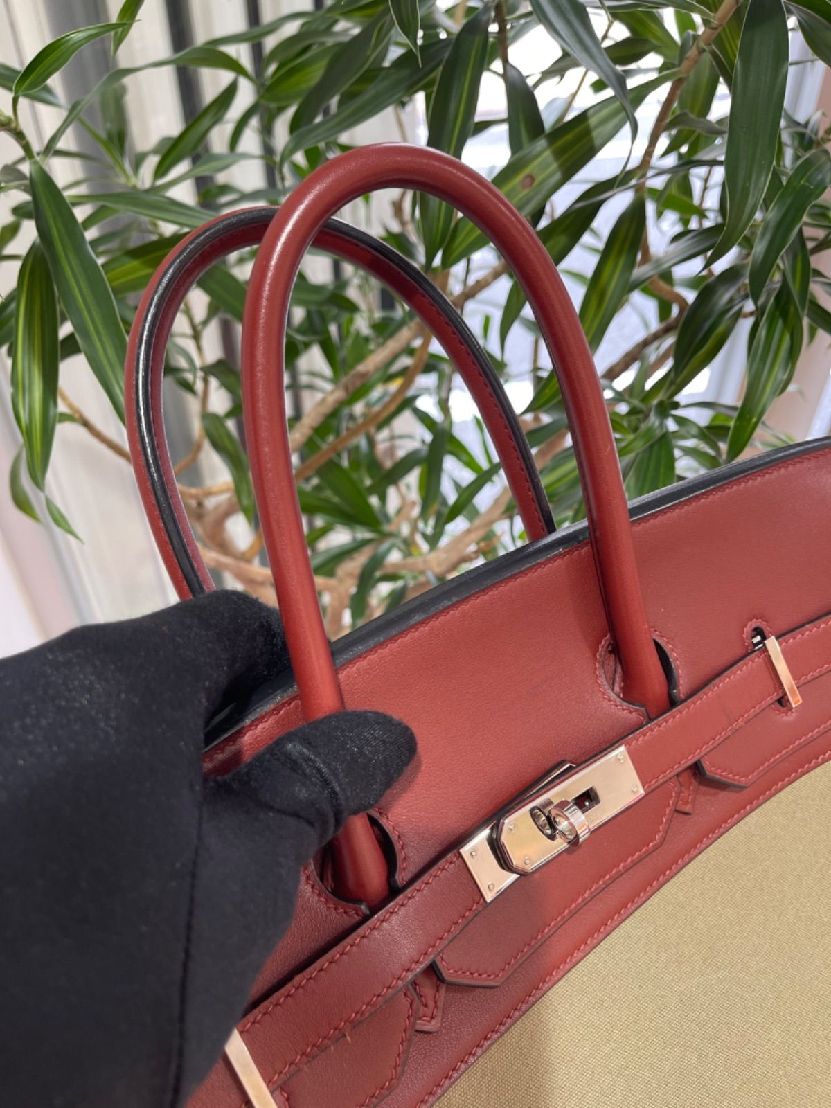 美品】HERMES エルメス バーキン35 スイフト×トワルオフィシエ ルージュアッシュ×カーキ シルバー金具 K刻印□ コンビ 中古 ハンドバッグ  トートバッグ レディース 女性用 ブランド 赤 緑 本革 レザー 希少 レア プレゼント ギフト バック - メルカリ