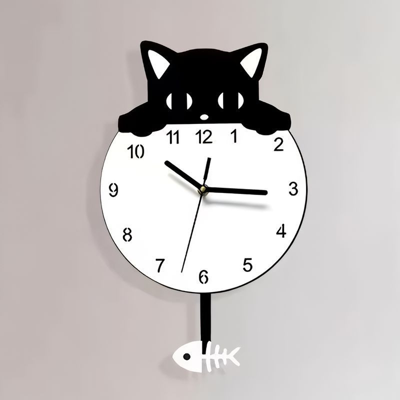 KARLSSON カールソン　猫　ねこ　振り子時計　壁掛け時計 壁掛け時計 ウォールクロック アナログ ラウンド 振り子時計