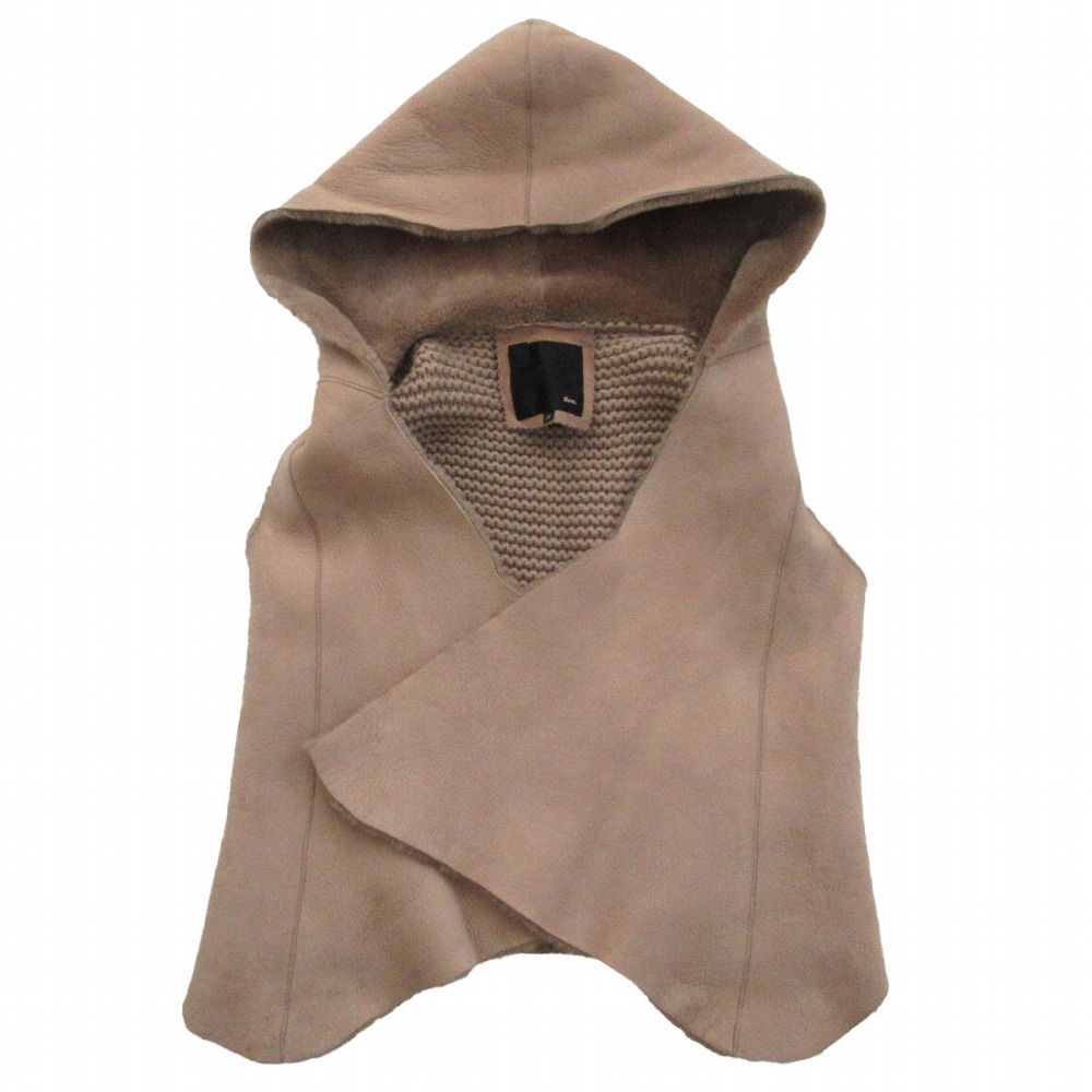 SOV. DOUBLE STANDARD CLOTHING ダブルスタンダードクロージング フーデット ムートンベスト ニット切替 サイズS レディース 【中古】 SOV. DOUBLE STANDARD CLOTHING ダブルスタンダードクロージング