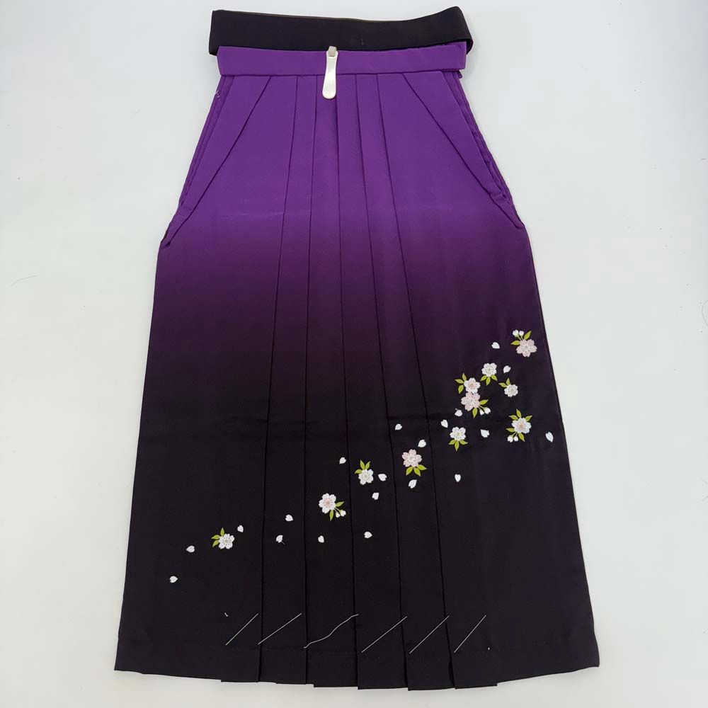 袴 S size 紐下丈86cm 行灯袴 卒業袴 女性用袴 刺繍 ぼかし 紫 4742