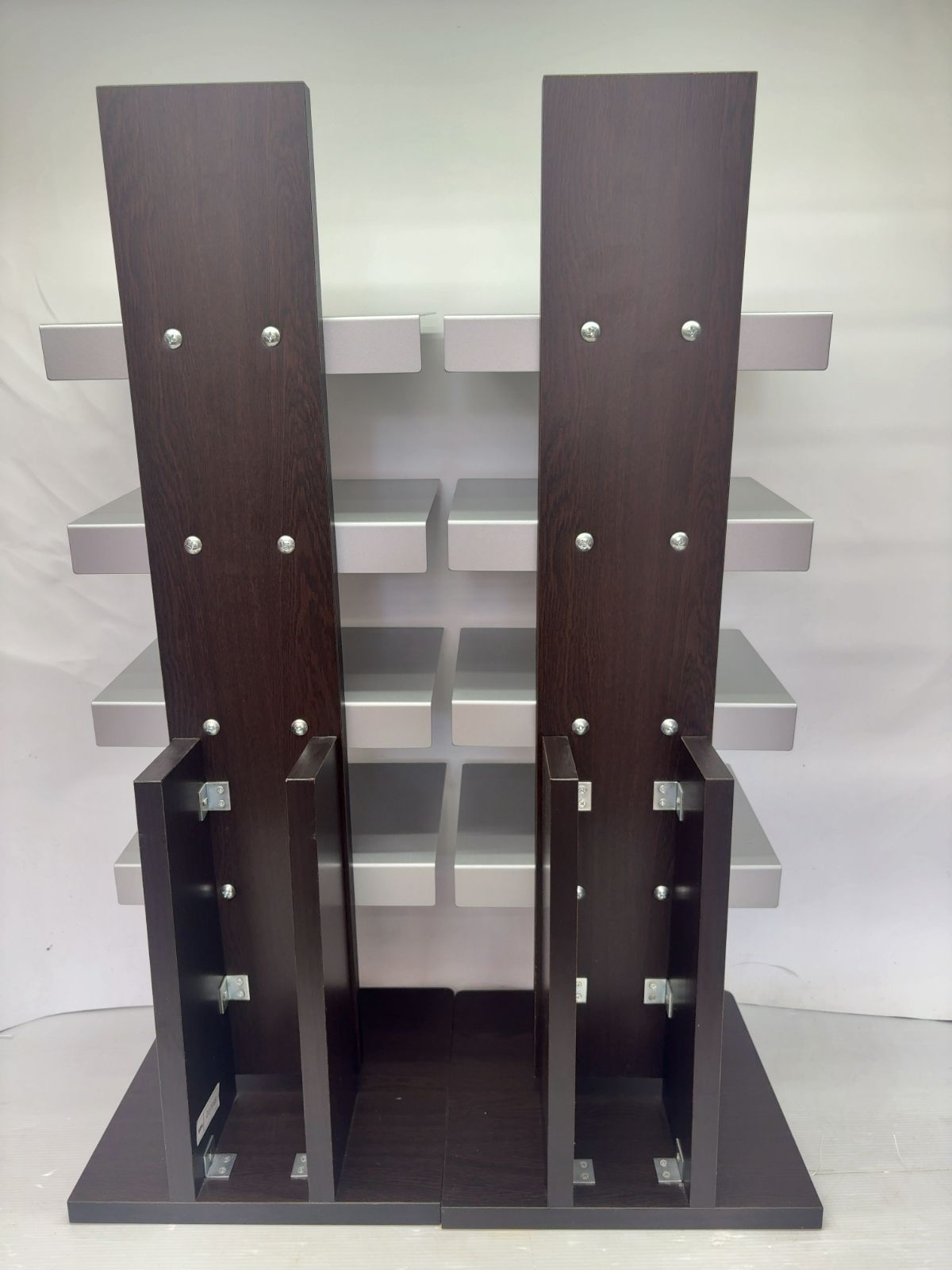 廃盤 オークス AUX マガジンタワー ダーク ロータイプ L55DA 2個セット 本棚 木製 09c89