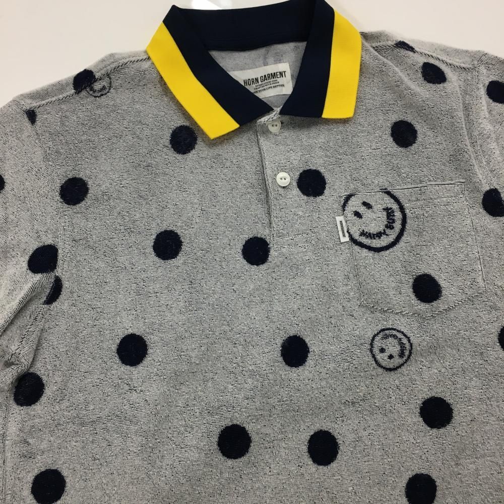 【新品】ホーンガーメント　ゴルフ　ポロシャツ　レディース　Mサイズ　白 ☆SALE価格☆【新品】ホーンガーメント 半袖ポロシャツ 白×ネイビー