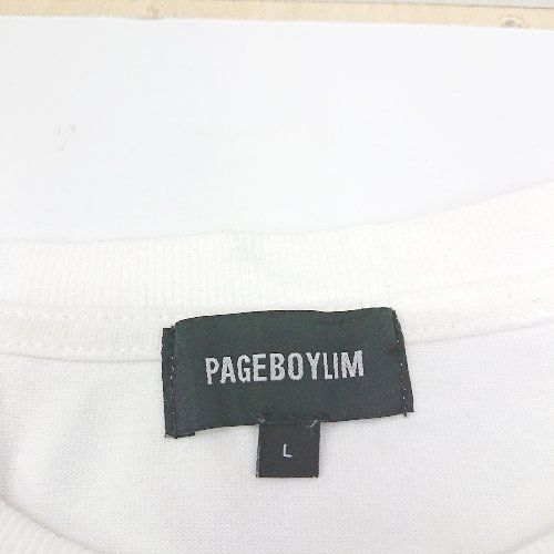 ◇ ⊇ PAGEBOYLIM ページボーイリム ロゴプリント 長袖 スウェットトレーナー サイズL ホワイト系 メンズ E  【1409100020991】