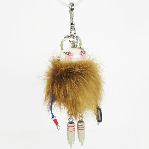 プラダ PRADA キートリック ロボット ナンシー キーホルダー ファー チャーム AA