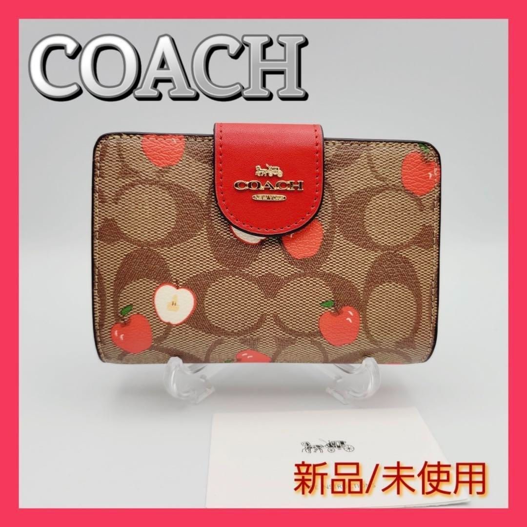 新品・限定商品】COACH 二つ折り財布 レディース リンゴ柄 - メルカリ