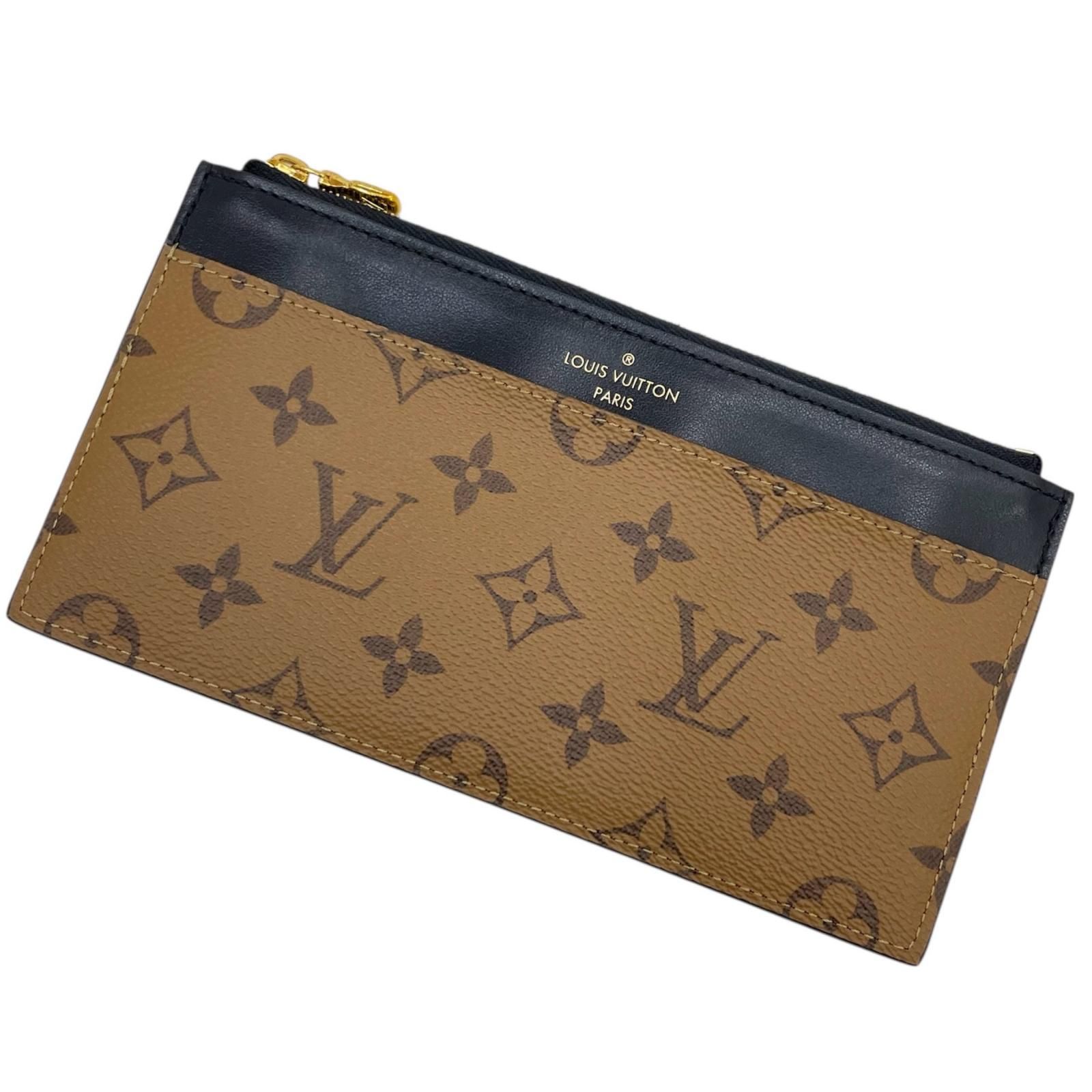 LOUIS VUITTON ルイ ヴィトン スリム パース モノグラム リバース フラグメントケース M80390 ブラウン×ブラック 尾張小牧店