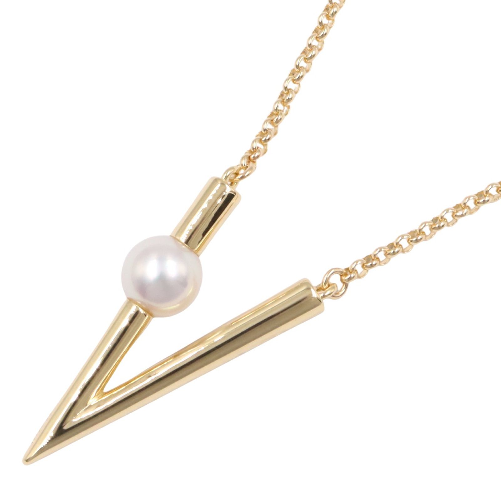 ミキモト MIKIMOTO ネックレス Vコード パール ネックレス 首回り68cm