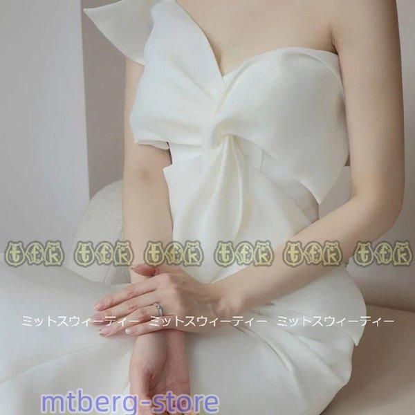 ウエディングドレス パーティードレス 二次会ドレス ビスチェ リボン 結婚式 ウェデイングドレス 花嫁 ロングドレス マーメイドド