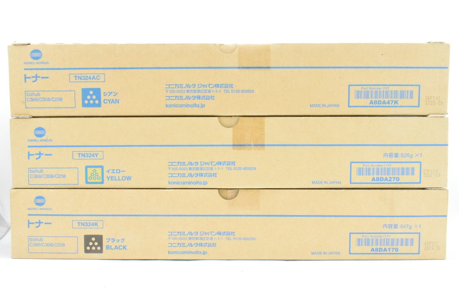 ♥ コニカミノルタ 純正 トナー TN324 3色 シアン イエロー ブラック KONICA MINOLTA ITPL1E4GAEGG-D-N10-byebye