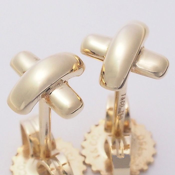 ティファニー　クロスステッチピアス　YG TIFFANY&Co. ティファニー クロスステッチ ピアス YG イエロー