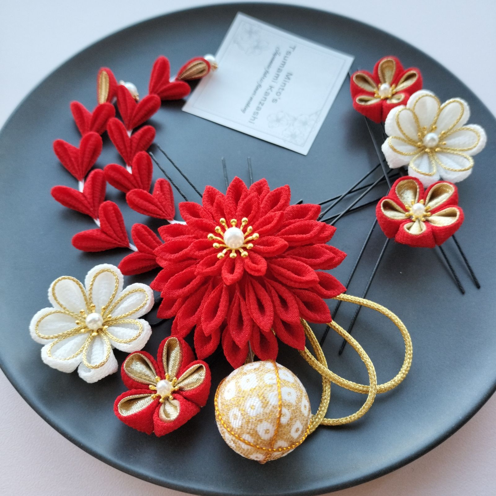 つまみ細工髪飾りNo.32