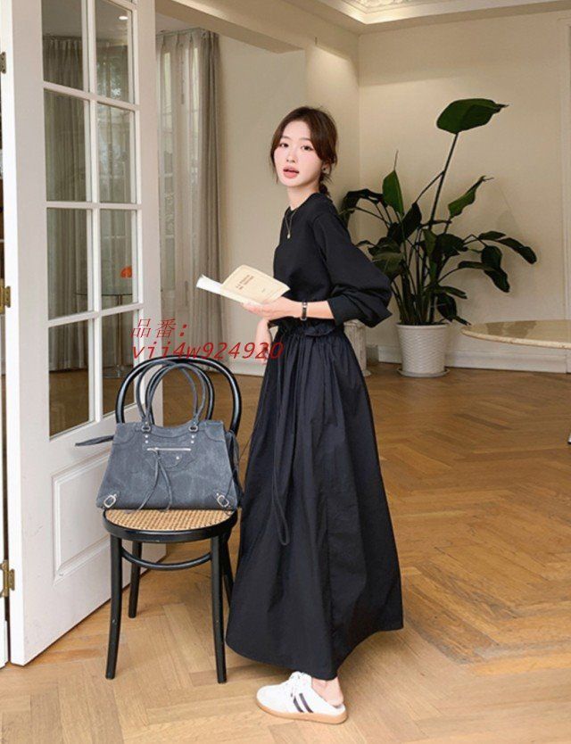 スウェットワンピース ロング丈