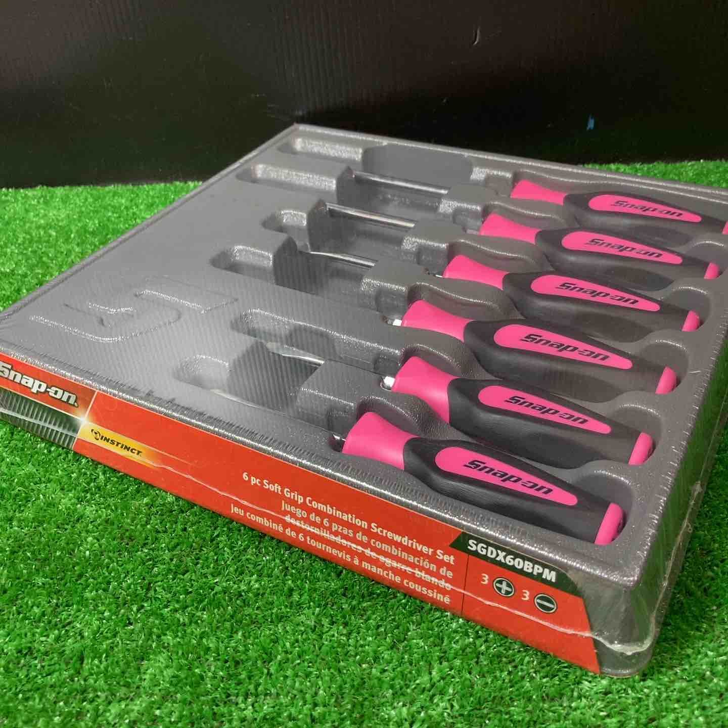 スナップオン|Snap-on ソフトグリップ ドライバーセット SGDX60BPM ピンク プラス3本 マイナス3本 岩槻店