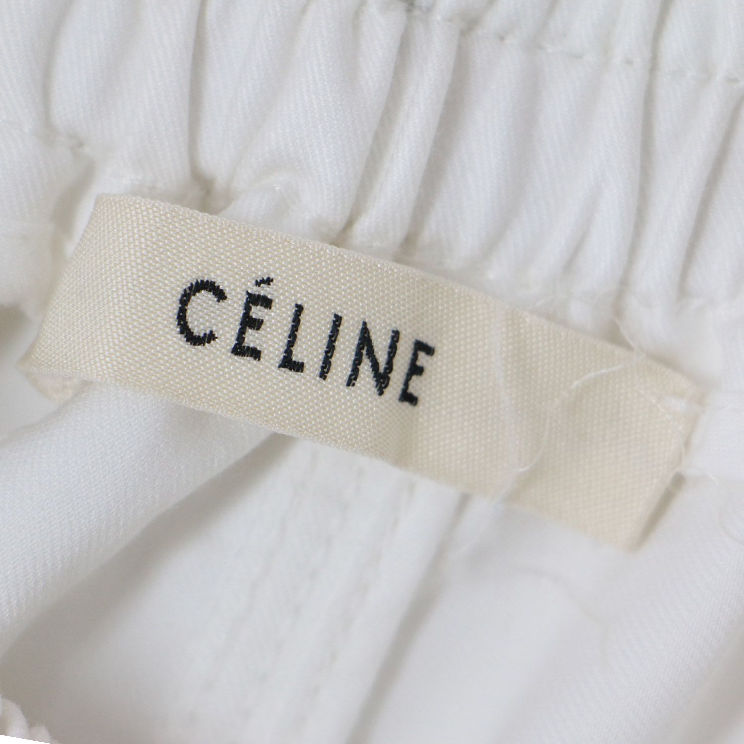 CELINE セリーヌ パンツ ワイド ボトムス ズボン ホワイト 白 34(XS ...
