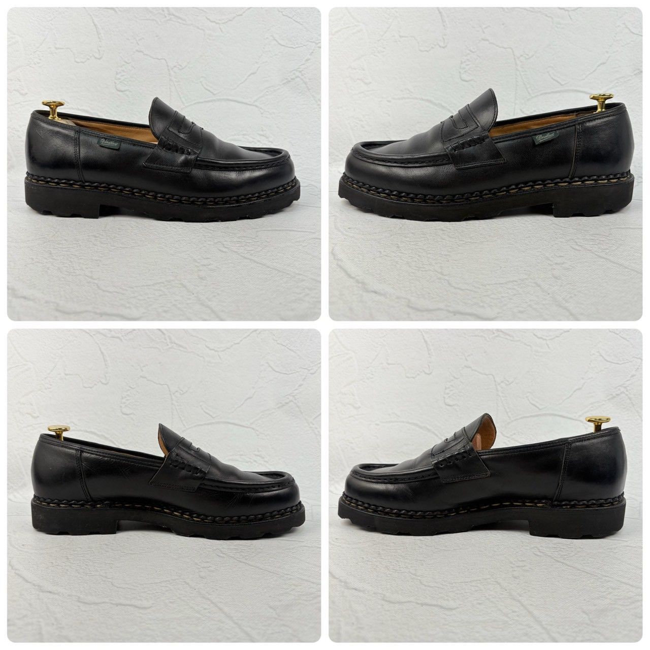 手入れ済・良品】Paraboot パラブーツ REIMS ランス 黒 ビーフロール 