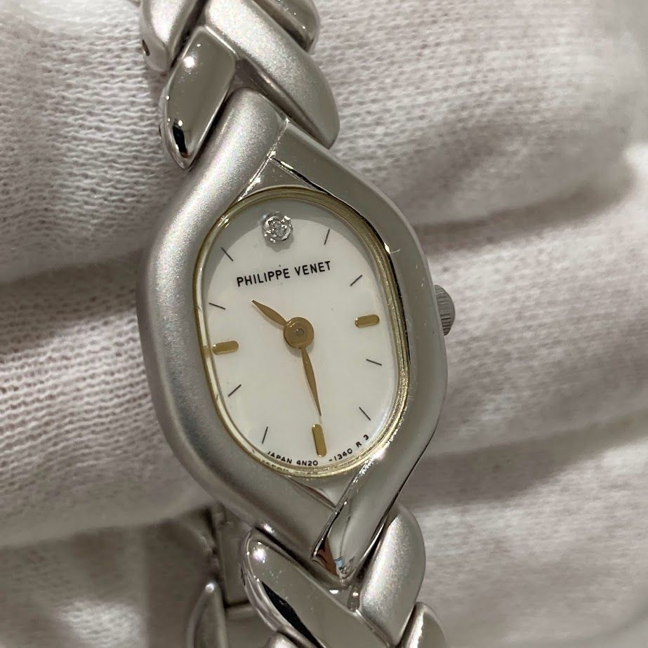 稼働 PHILIPPE VENET 腕時計 シェル文字盤 1Pストーン 466 稼働 PHILIPPE VENET 腕時計 シェル文字盤 1Pストーン 466 楽天