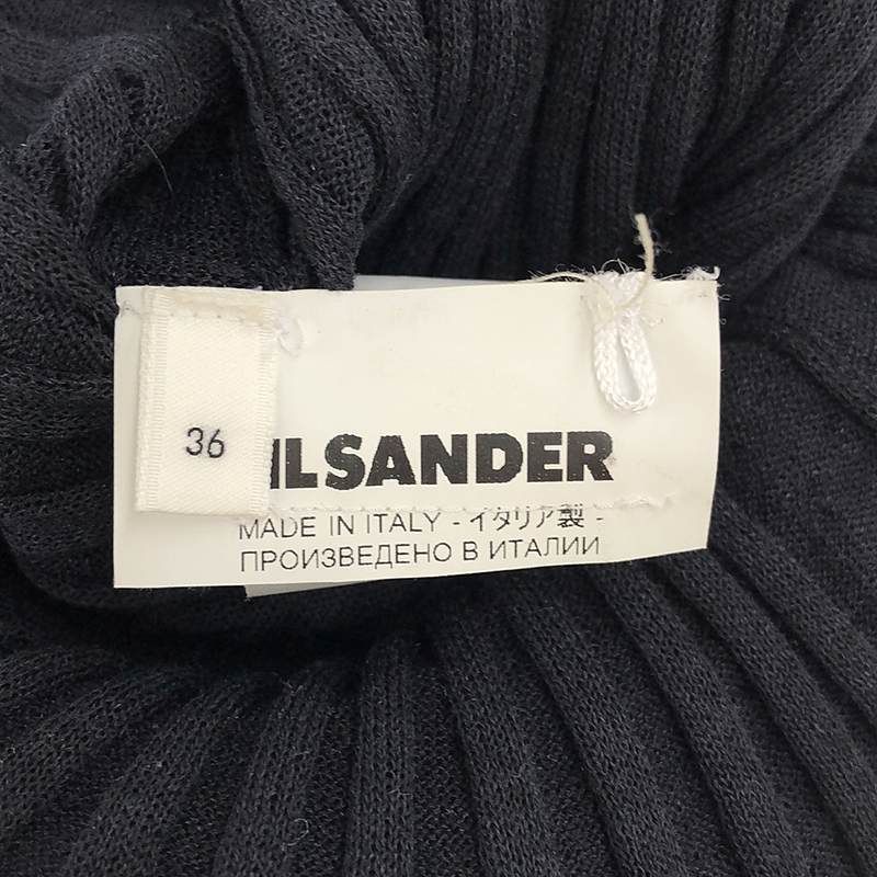 JIL SANDER / ジルサンダー | リネン混 変形 リブニット ロングドレス  