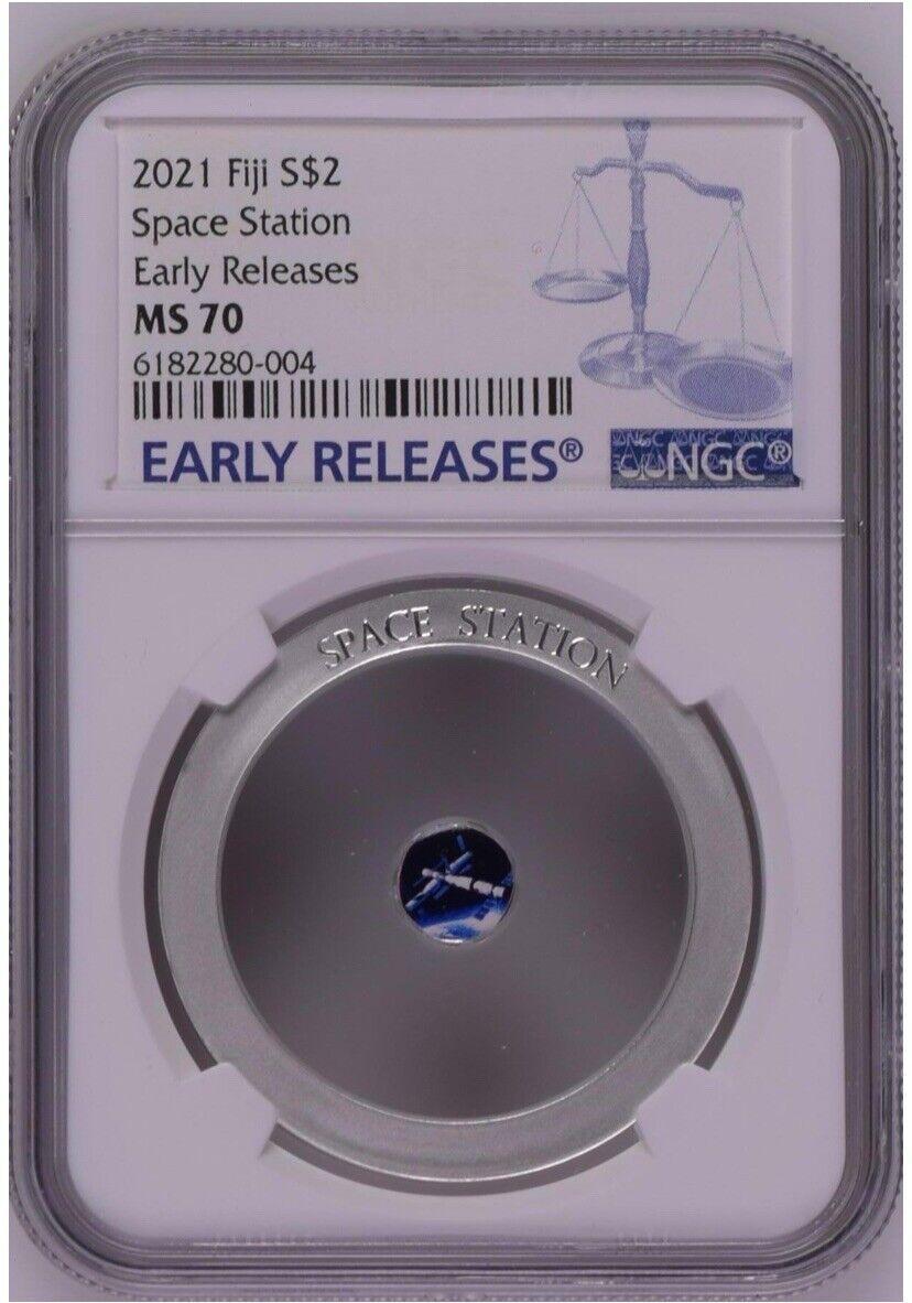 NGC MS70 2021 China Space Station Silver coin 2$ Fiji 14gram