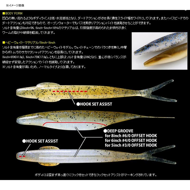 [デプス(Deps)] サカマタシャッド #96 ワカサギ 8インチ