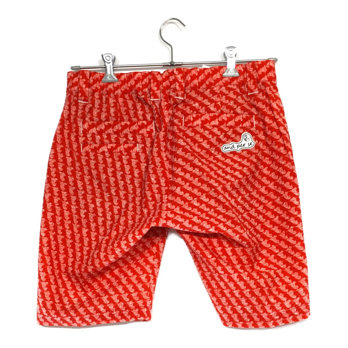 新品未使用　アンパスィ　ハーフパンツ　サイズ:M 中古 メンズ アンパスィ and per se ハーフパンツ L 赤 総柄
