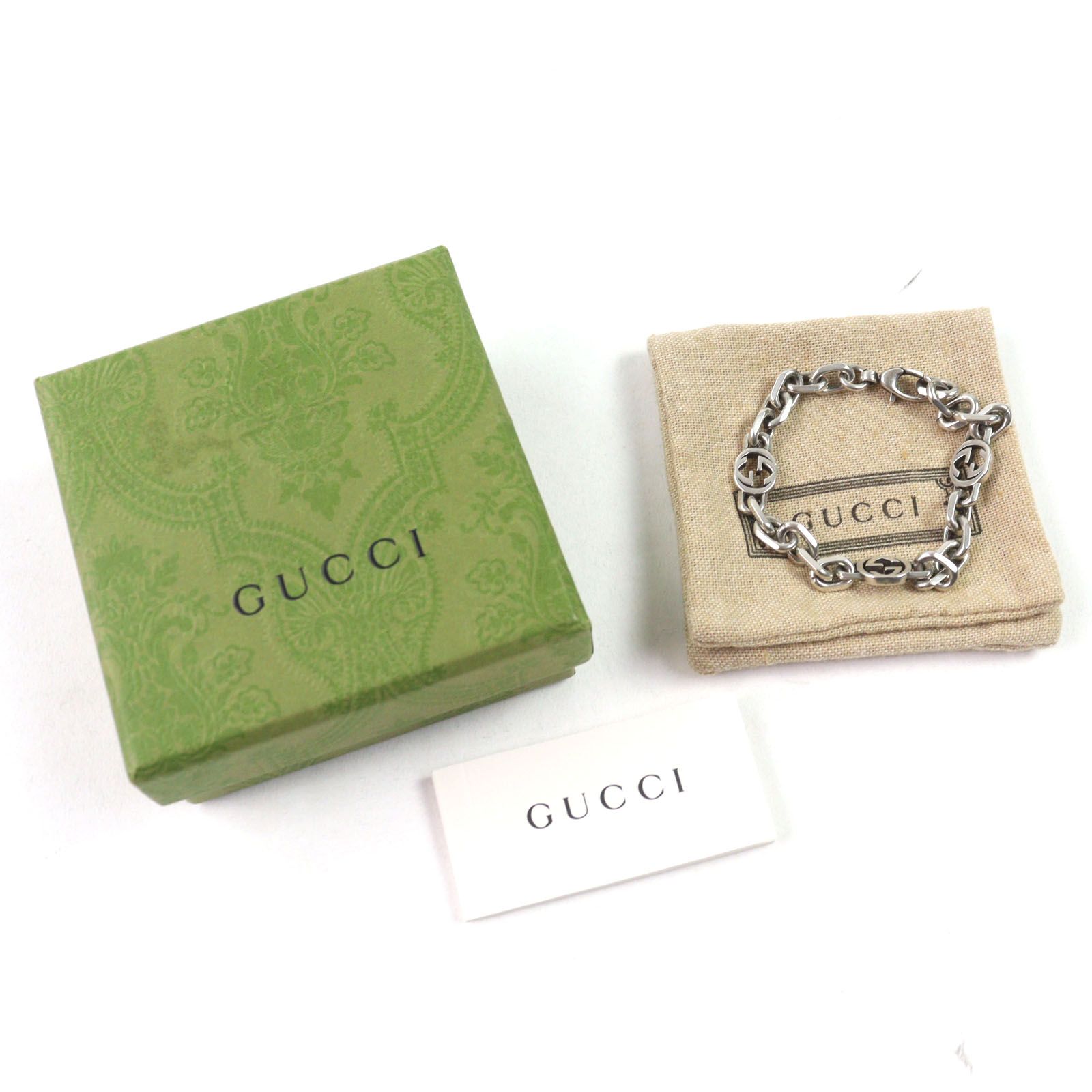美品○GUCCI グッチ 620798 AG925 インターロッキングG エイジング加工 