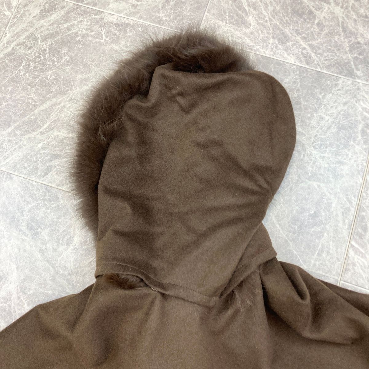 SAGA FURS サガファーズ ケープ ポンチョ フォックスファー レディース カシミヤ ファー ブラウン アウター SIROKUMA-CORPORATION_COM
