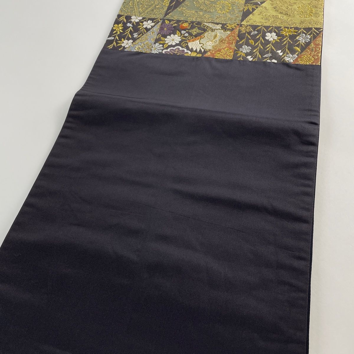 袋帯 美品 秀品 宝尽くし 枝垂れ桜 金銀糸 箔 金色 六通 正絹