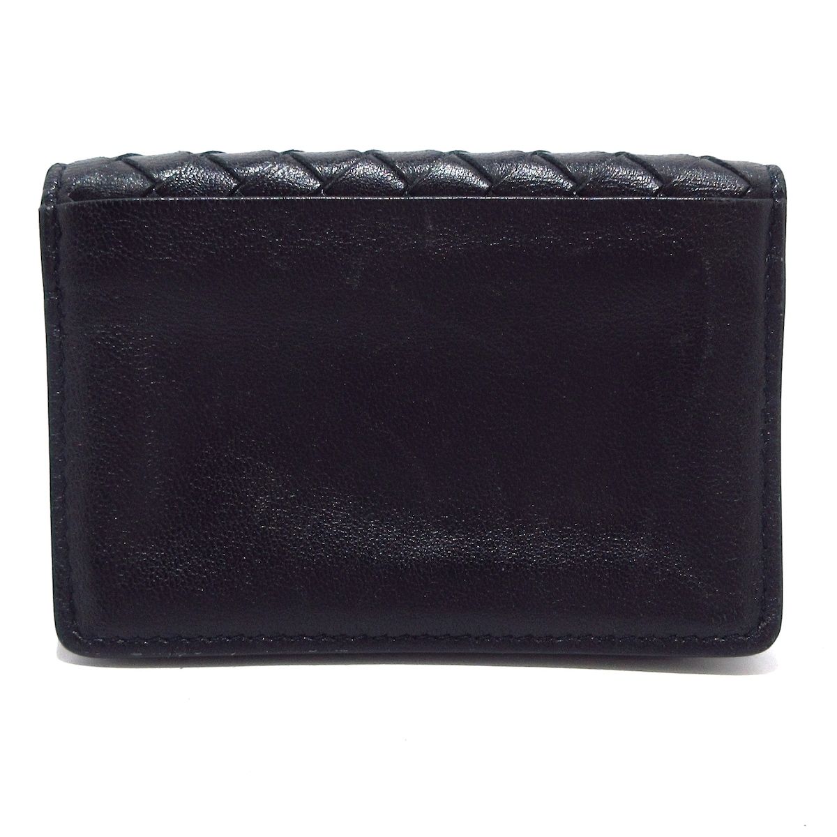 [美品]ボッテガヴェネタ　名刺入れ　黒　イントレチャート BOTTEGA VENETA(ボッテガヴェネタ) 名刺入れ イントレチャート