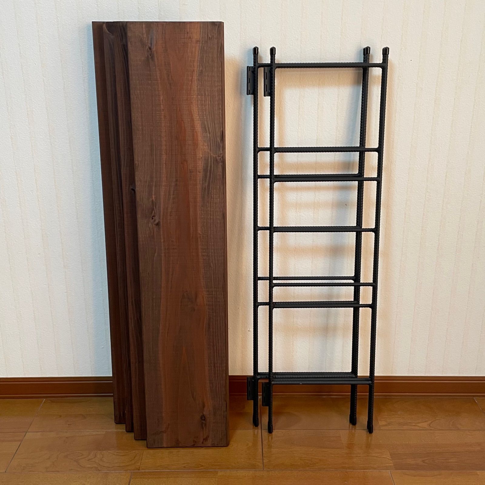 新商品‼️手作りアイアン家具 折り畳みラック 西海岸インテリア4段