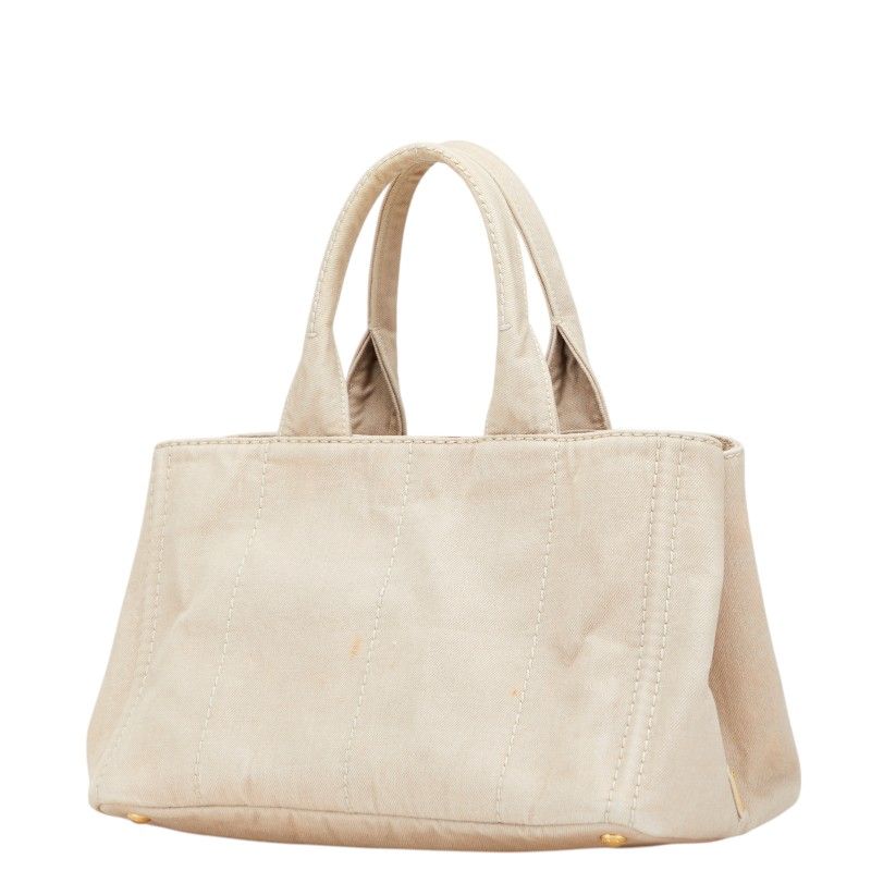 正規品 PRADA プラダ キャンバス ハンドバッグ 三角ロゴ ベージュ 鞄 プラダ 三角ロゴプレート カナパM ハンドバッグ トートバッグ