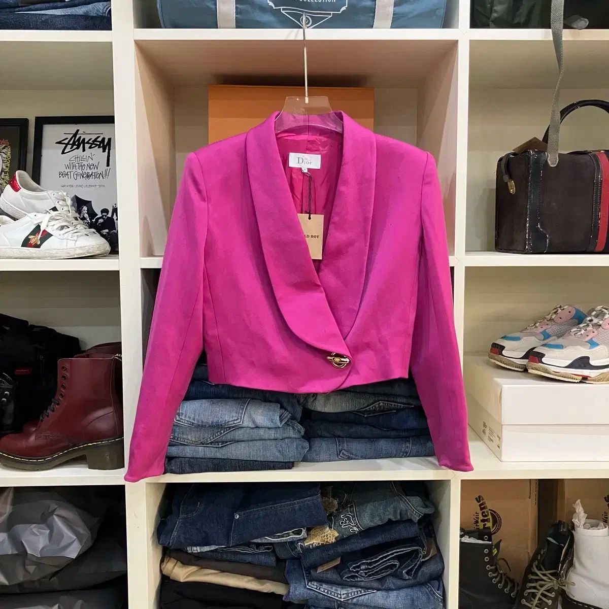 ミスディオール ピンク クロップド ブレーザー M