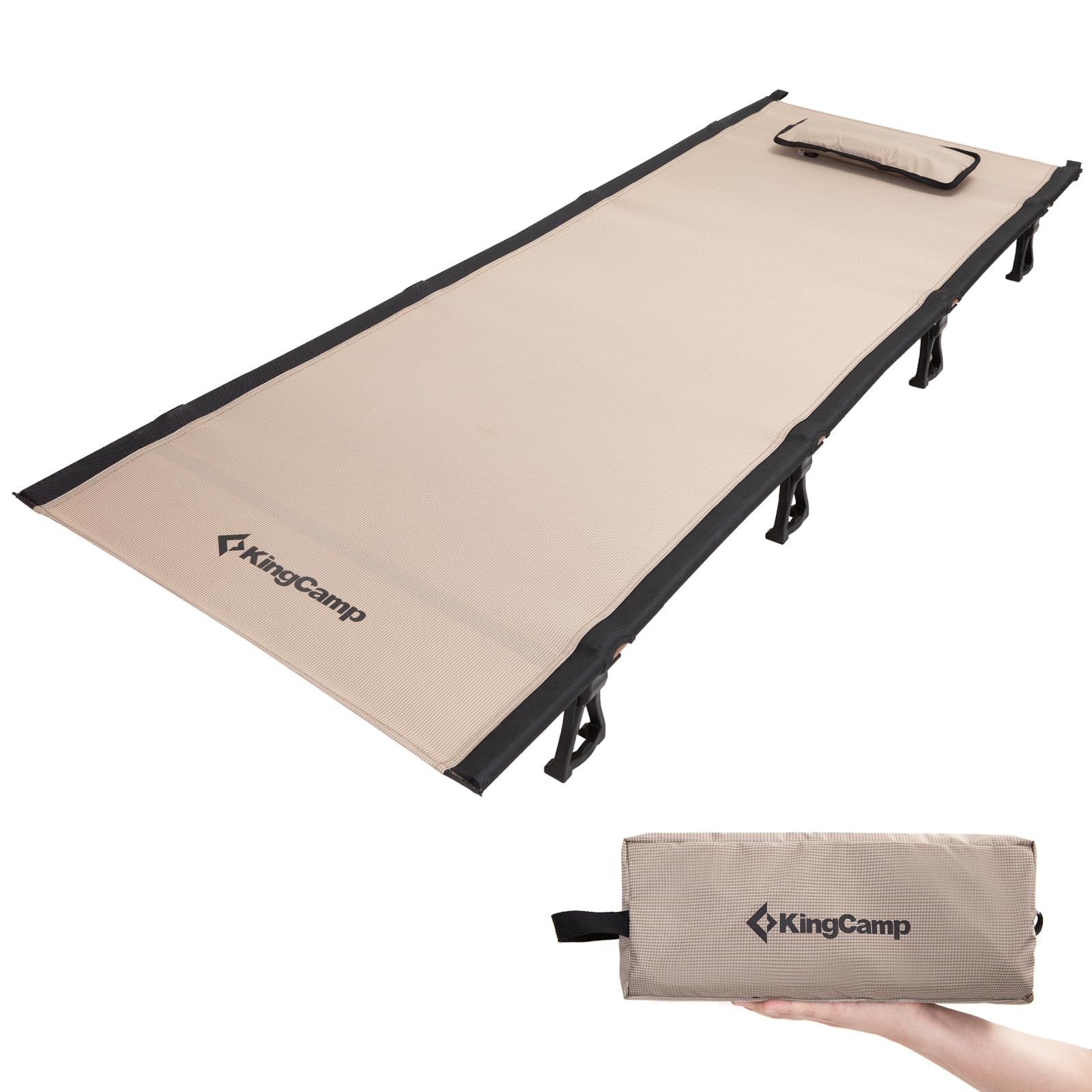 超軽量 アウトドアベッド 2.2kg キャンプ コット 折りたたみ 簡易ベッド KingCamp 防災 車中泊 テント用 190×64×12cm