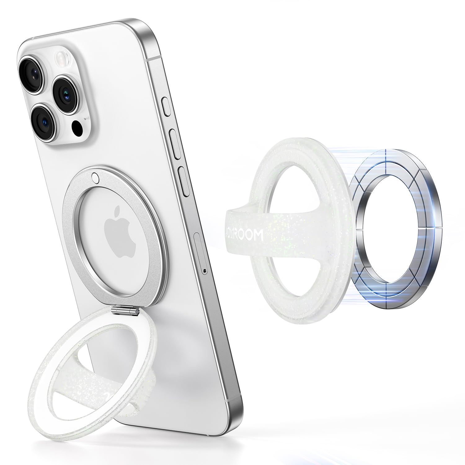 新品 JOYROOM スマホリング スタンド 【最新形態携帯リング・スタンド一体型】 magsafeリング iphoneリング マグネットリング 携帯リング スマホリング スタンド 超磁力 180度調整 横縦両立/スマホ