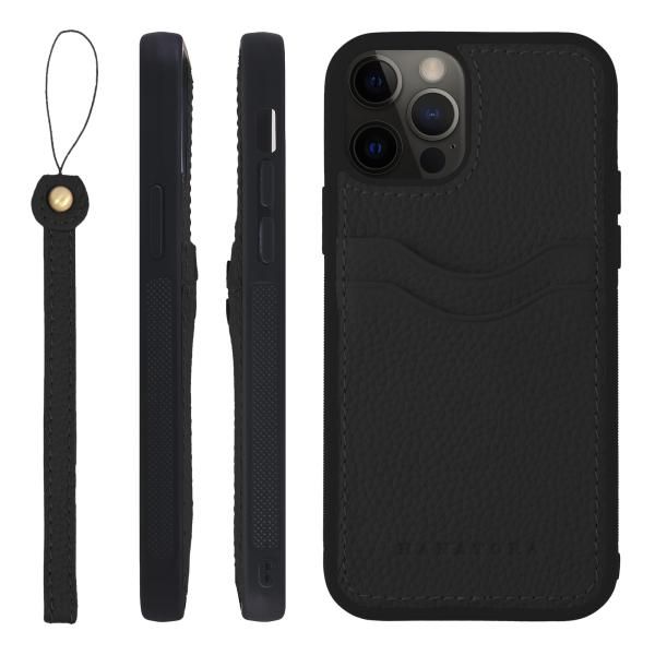 iPhone12 12Pro スマホケース シュリンクレザー ブラック CPGGZ-12Pro-Black スマホケース iPhone12 シュリンクレザー mini 手帳型 バンパー型
