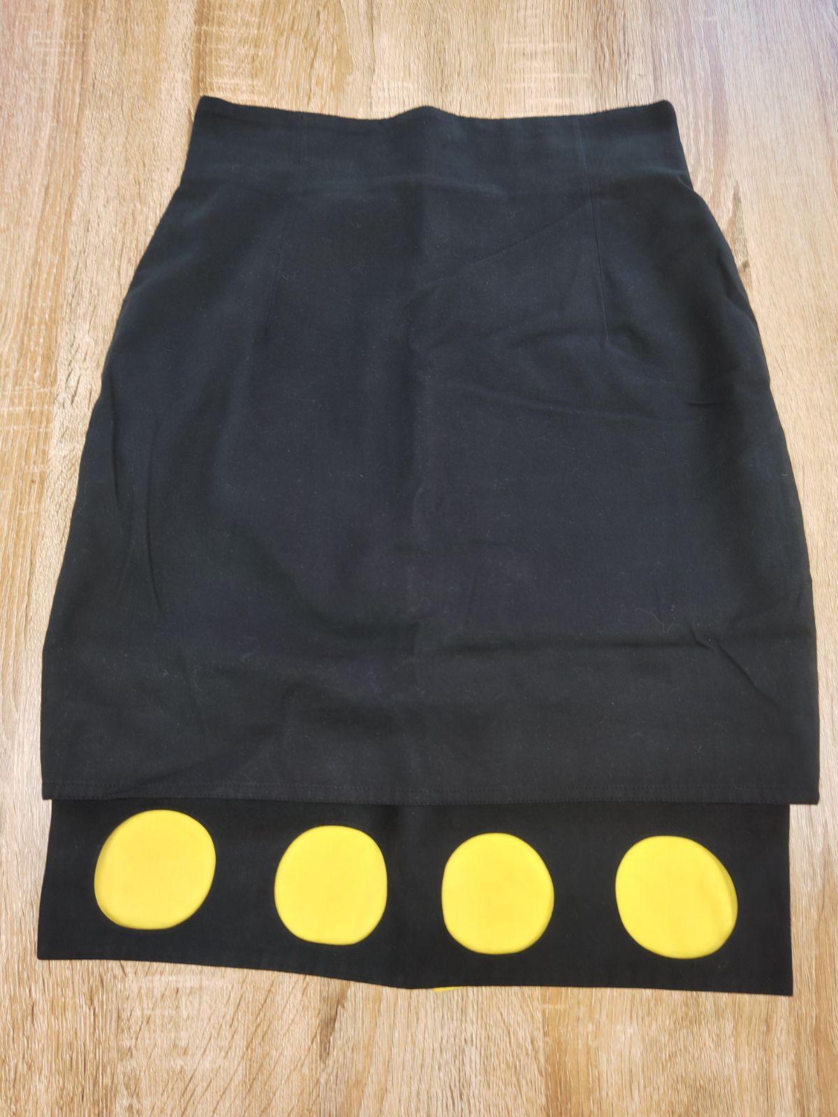 タイトスカート ひざ丈 レースアップ シルク ストレッチ 40 M 黒