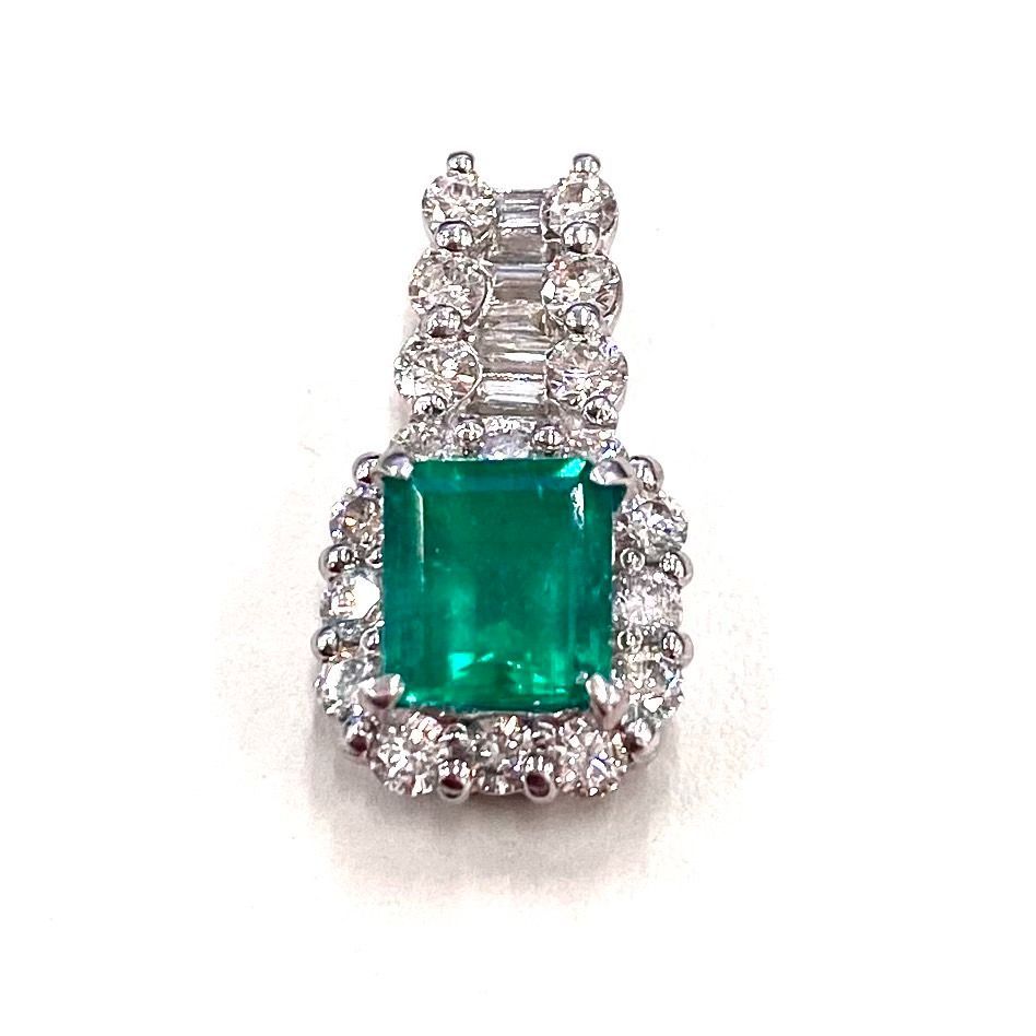ほぼ1ct！天然エメラルド ダイヤモンドプラチナ トップのみ エメラルド