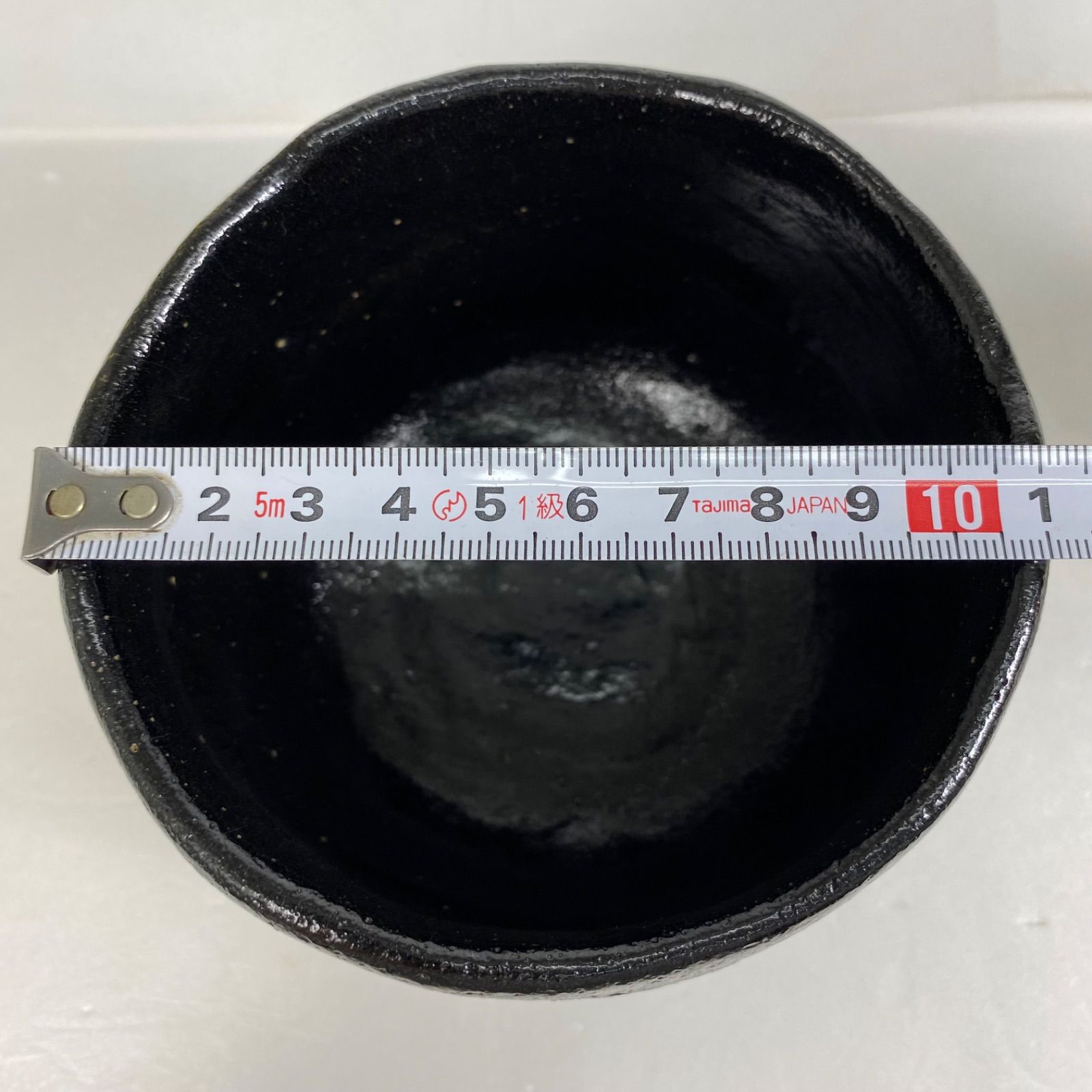 朱釉 希望」黒茶碗 楽焼 三代 昭楽 抹茶碗 茶道具 共箱(212Cd) 楽焼