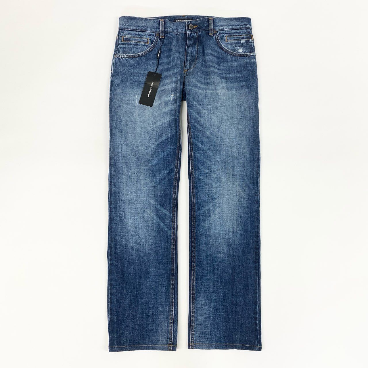 ドルチェ&ガッバーナ デニムパンツ ロゴプレート サイズ48 中古 ブルー 