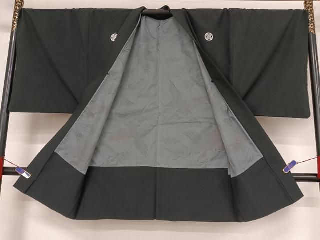 平和屋着物○男性 黒紋付 長羽織セット 正絹 逸品 AAAZ3038np 平和屋着物 