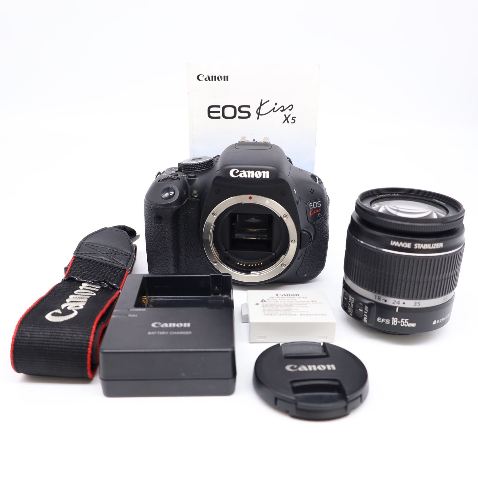 ほぼ CANON キャノン EOS Kiss X5 EF-S 18-55mm IS II レンズキット 高画質一眼レフ 人気モデル