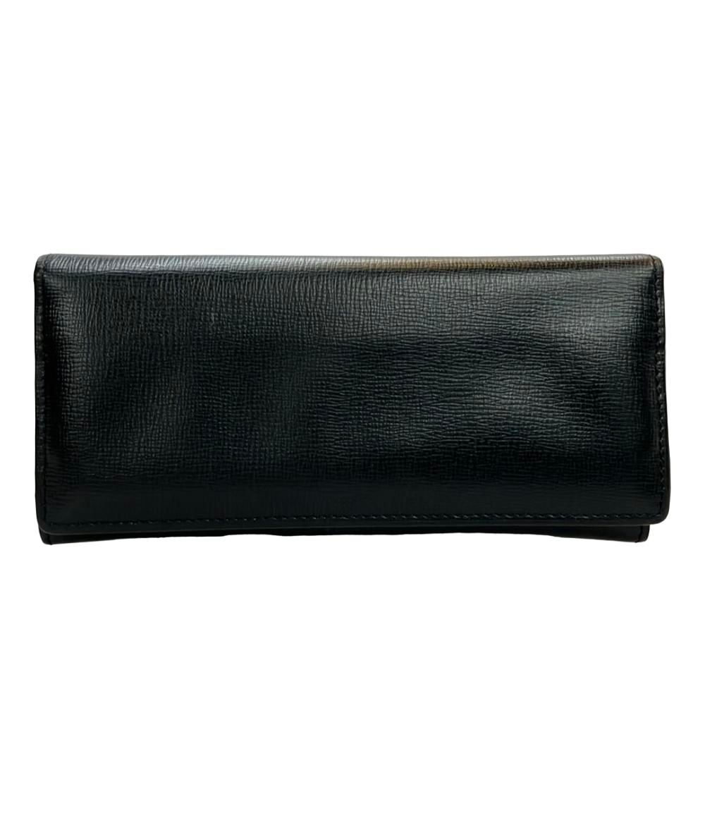 極美品✨ヴァレクストラ Vカット 二つ折り財布 シュリンクレザー ブラック ⭐️極美品⭐️ ヴァレクストラ 二つ折り財布 Vカット シュリンク