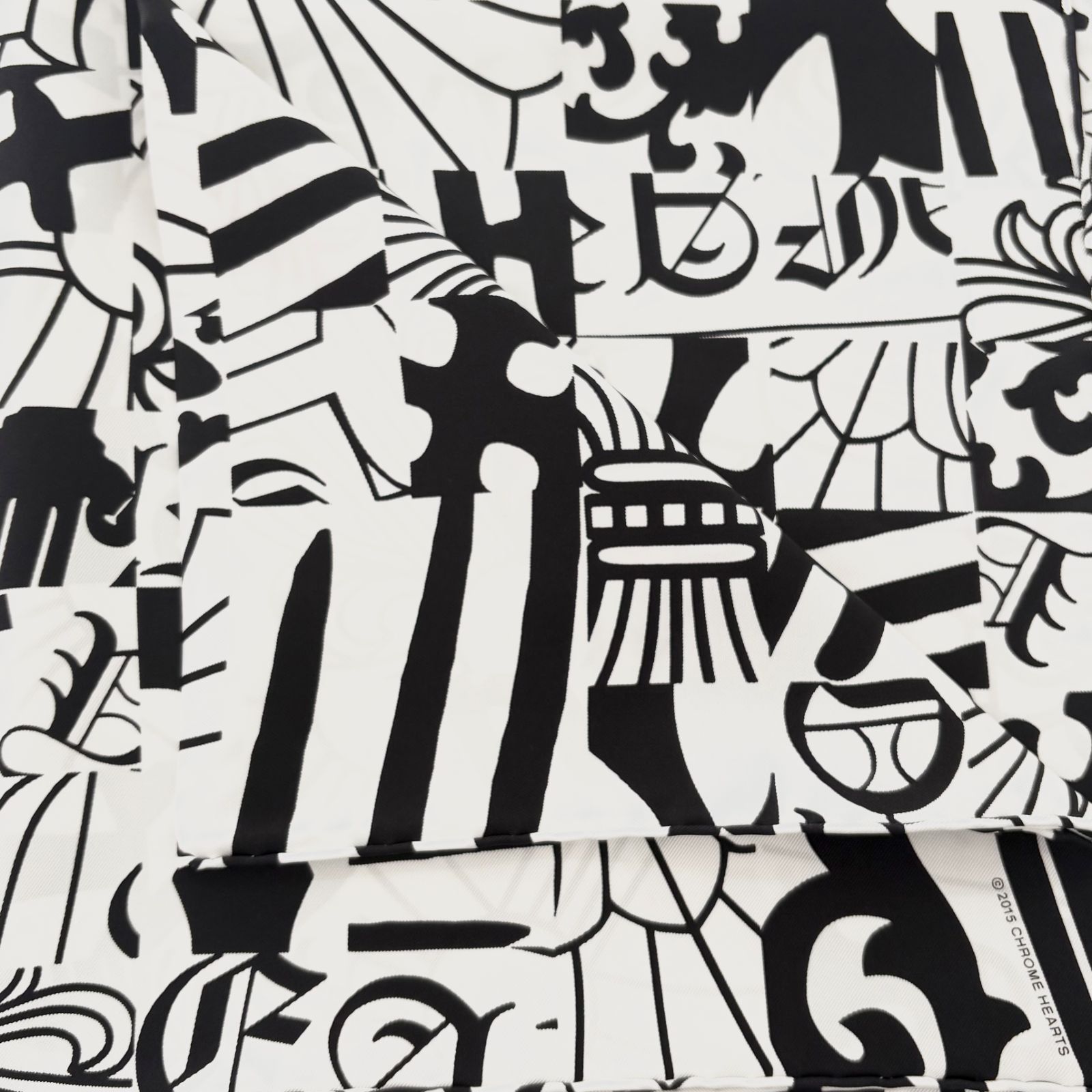 極美品】ChromeHearts クロムハーツ／大判スカーフ／CH総柄