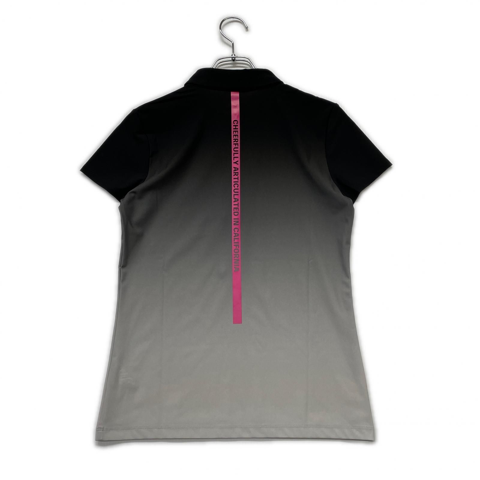 レディース ジーフォア G FORE 半袖ポロシャツ 38 M 黒系 ブラック系 グラデーションプリント