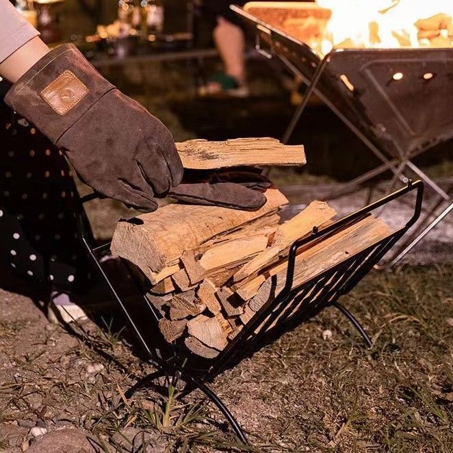 焚火用薪スタンドテーブル アイアン薪スタンド クーラーボックスタンド