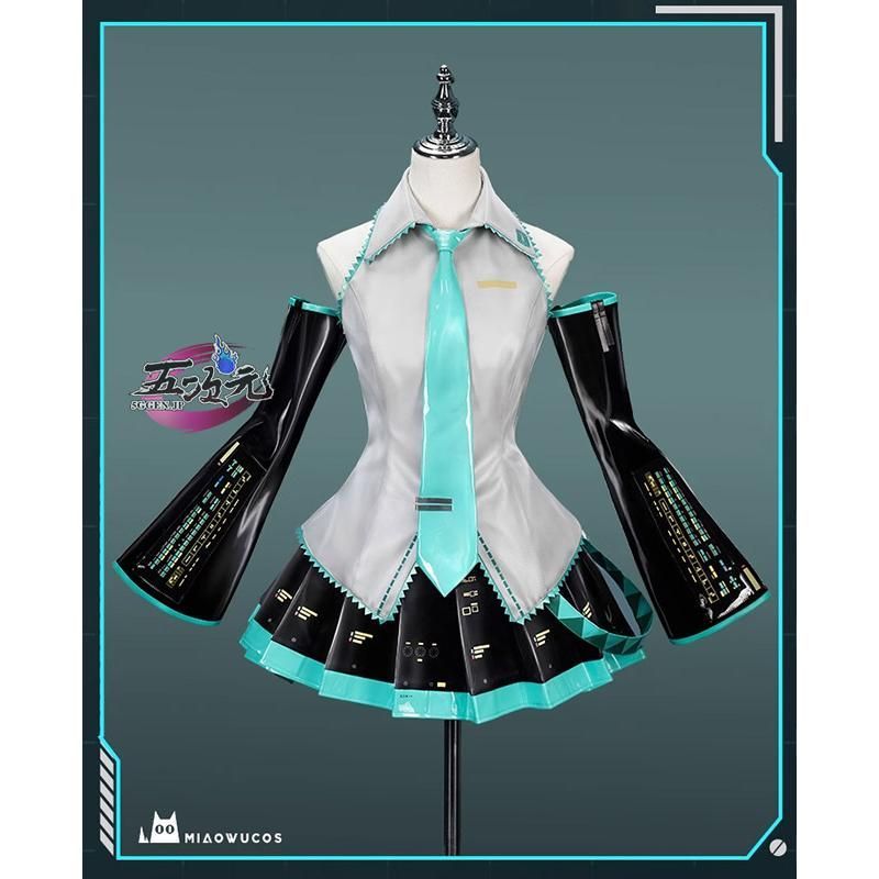 猫屋小舗 ボーカロイド 初音ミク 通常V コスプレ衣装 中国公式許可あり ウィッグ 髪飾り ヘッドホンセット
