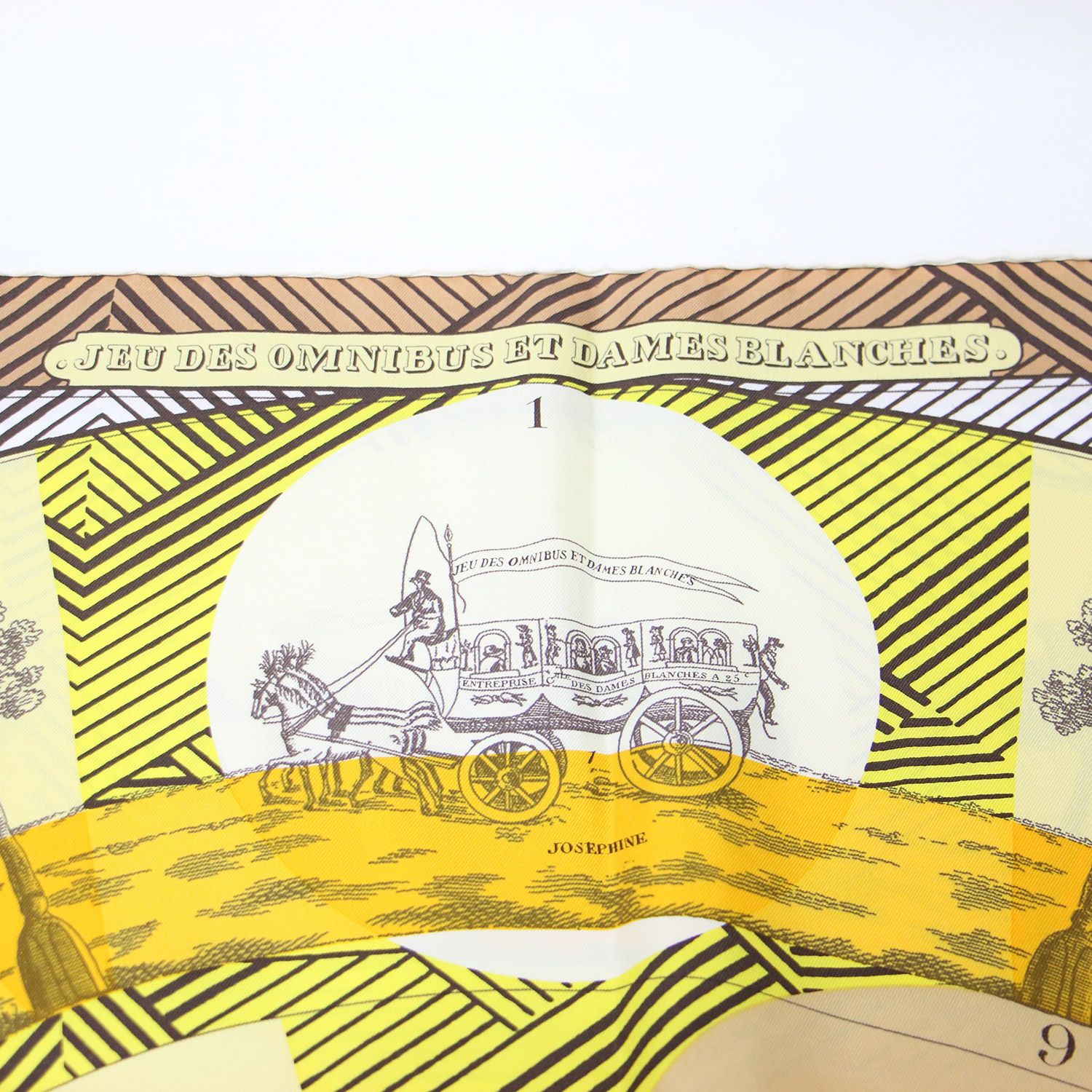 美品】HERMES エルメス カレ90 シルク スカーフ / JEU DES OMNIBUS ET