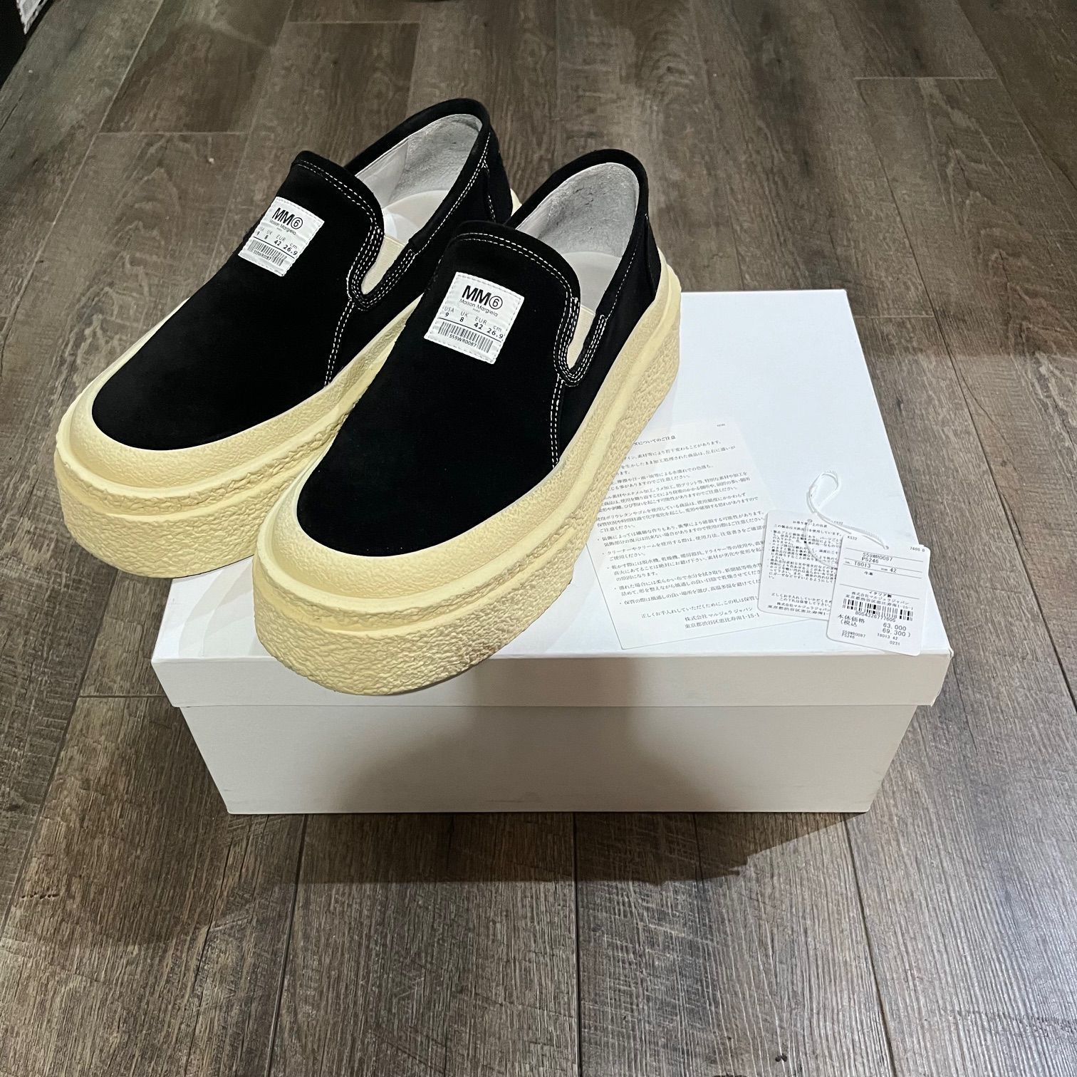 定価69300円 Maison Margiela MM6 プラットフォーム レザー スリッポン 