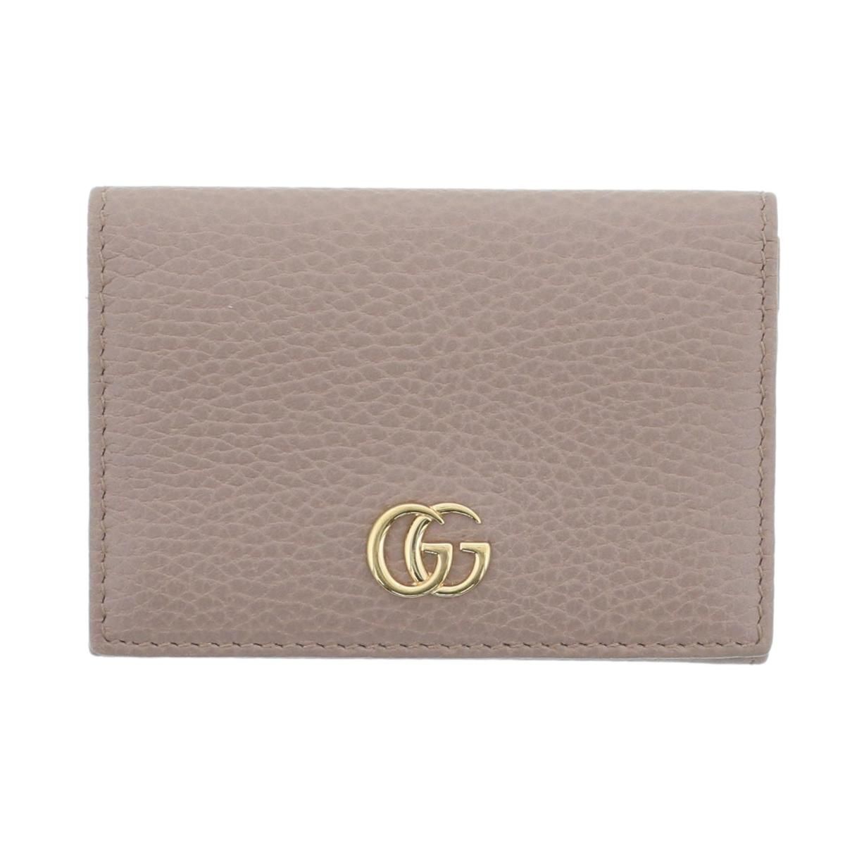 GUCCI グッチ プチマーモント カードケース 名刺入れ 小物 名刺入れ|カードケース 474748 PETITE MARMONT Leather レザー Beige ベージュ used B