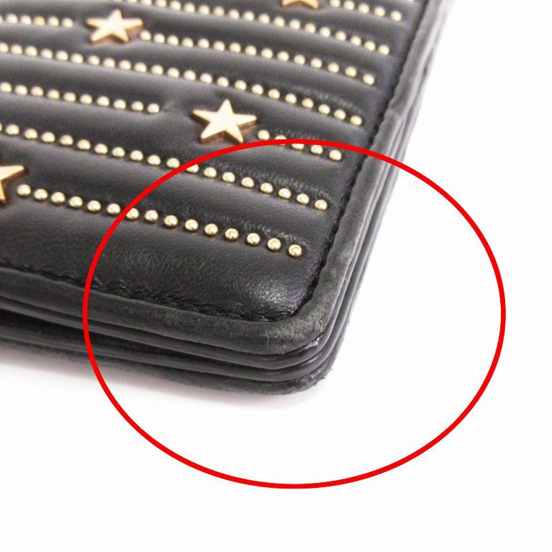 【極美品】トリーバーチ スタースタッズスリムウォレット 2つ折り財布 星 レザー TORY BURCH トリーバーチ 財布 スター 星柄 スタッズ リベット
