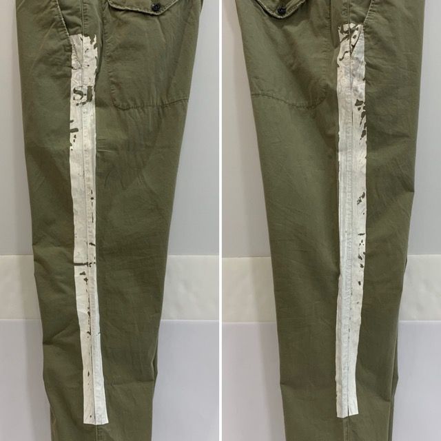 00s STONE ISLAND サイドペイントパンツ サイズ46 カーキ 00s STONE ISLAND サイドペイントパンツ サイズ46 カーキ